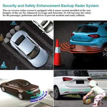 Masina De Asistență De Parcare Auto Auto Reverse Backup Sistem Radar Senzor De Parcare Kit-Ul Auto Vehicul Radar De Mers Înapoi Alarmă/Sonerie Memento