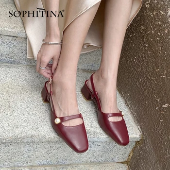 SOPHITINA Moda pentru Femei Sandale de Înaltă Calitate piele de Vacă Cap Rotund Fang El Catarama Sandale Casual Pantofi Confortabili pentru Femei MO597