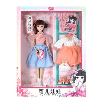 Fierbinte de Vânzare de moda papusa de plastic Chinezesc 2 costumele tradiționale într-una#3084-4