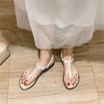 Gladiator Femei Sandale De Vară De Moda De Cristal Flip-Flops, Sandale De Doamnelor Pantofi De Plaja Casual Femmes Sandalias Talpă Moale Zapatos