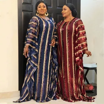 Super Dimensiunea Nouă a Femeilor Africane Paiete Dashiki Moda Vrac Broderie Rochie Lunga din Africa Maxi Rochie Pentru Femei Haine Africane