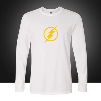 2019 New Sosire Flash Star Labs Luminoase Imprimate Mens T Shirt Cu Maneca Lunga Din Bumbac Top Teuri Plus Dimensiune