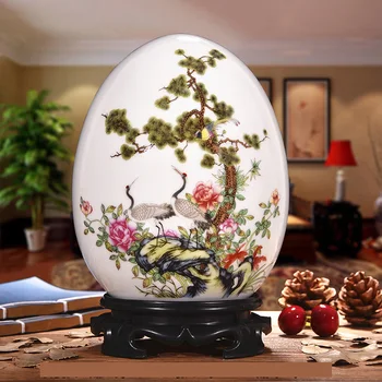 Antic Jingdezhen Ceramică Vaza Noroc Cu Antic Animal Prosper Ou Contemporane Acasă Decorare De Mobilier Art.