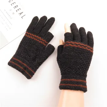 Toamna și iarna, oamenii noi e cald jumătate-deget mănuși tricot gros de două degete elev scris mănuși en-gros