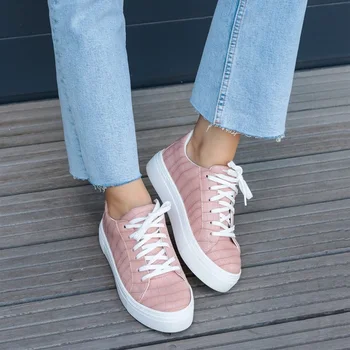 Mio Gusto brand CAMERON, Alb / Negru / Roz Culori, Platforma de 3Cm, de înaltă Calitate Femei Confort Adidas Pantofi Sport