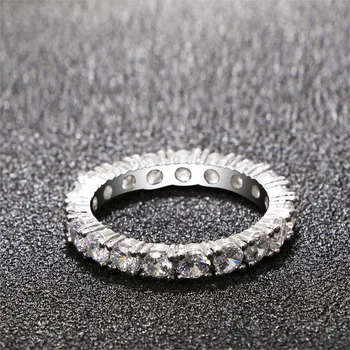 Real S925 Argint Inel pentru Femei de Moda Anillo de Nunta Bizuteria Piatră prețioasă Argint 925 Bijuterii Pure de Diamant Inel de Piatră prețioasă