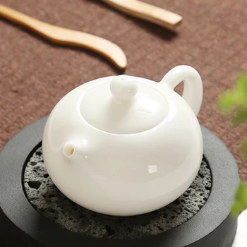 Ceainic din portelan alb Dehua jad portelan ceainic de ceramica singură oală Kung Fu ceainic cu filtru de portelan oală Transport Gratuit