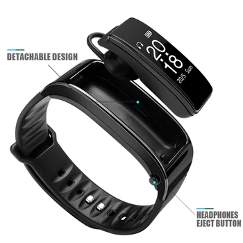 Setul cu Cască Bluetooth Ceas Inteligent Brățară Bandă de Ritm Cardiac Passometer pentru Sport Fitness DJA99