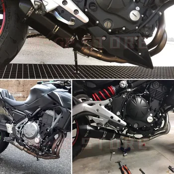 Aluneca pe Motocicleta de Evacuare Modificat Motocicleta de Evacuare DB Killer Față la Mijlocul Link-ul de Țeavă Pentru Kawasaki ER6N Versys 650 Z650 Ninja 650 R