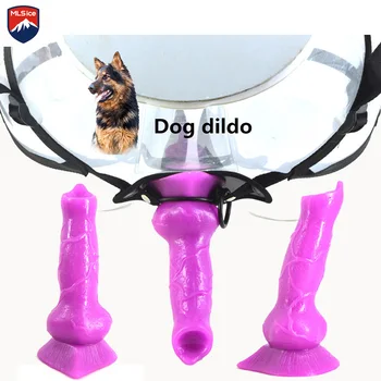 MLSice Jucării Erotice Curea pe Penis Detasabil Reglabil Ham Câine Animal Vibrator Lup Penisului pentru Femei Lesbiene Vaginal Anal Juca