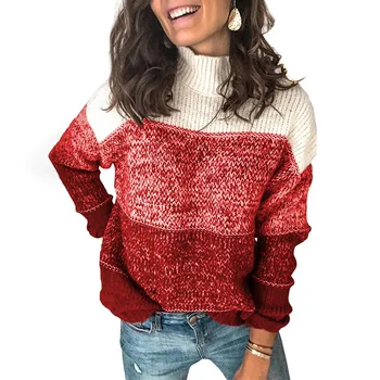 2020 Toamna Iarna pulovere pentru femei de moda largi tricotate Guler Maneca Lunga, Pulovere Jumper de sex Feminin Casual Tricotaje