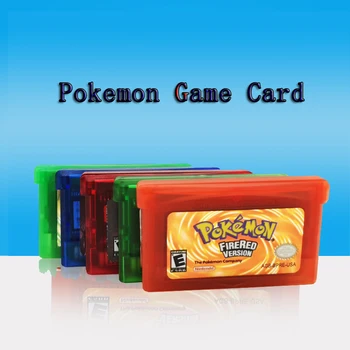 Pokemom 32 Bit Video Card de Joc Cartuș Consola Card pentru Nintendo GBA PikaCU Smarald FireRed LeafGreen Rubin Safir Strălucitor Labe