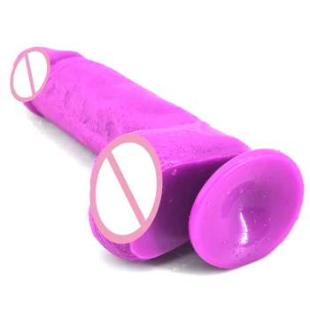 Lățime de 5,0 cm Simulare penis Realistic Dildo Real Glandul+Testicul jucarii Sexuale pentru femei Masaj G-spot introduce vagin Adult vibrator Mare