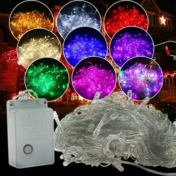 AC 110V 220V 10M CONDUS de Basm Șir de Lumini Multicolore Ghirlanda 100 Margele de LED-uri în aer liber rezistent la apa Petrecere de Vacanță Pomul de Crăciun Decor