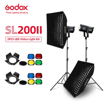 Godox SL-200W SL200II 2x 200W Studio CONDUS Continuu Foto Video Lumina Cu Softbox, Stand Lumina,Usa de Hambar pentru Fotografie Video