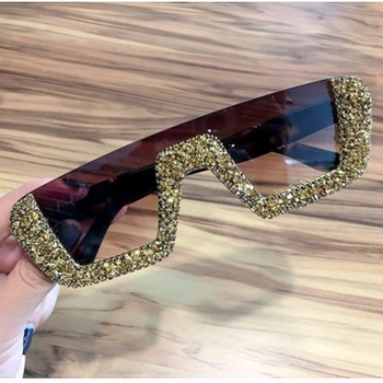 Retro Stras Pătrat ochelari de Soare Femei 2020 Brand de Lux Cristal Ochelari de Soare Barbati Classic Jumătate de Ramă de Ochelari de vedere Femei UV400