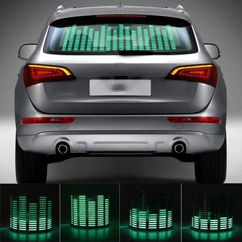 Niscarda Auto LED Verde Ritm de Muzică Flash de Lumină Sunet Activat Senzorul de Egalizator Parbriz Spate Autocolant Styling Neon Lampa de Kit