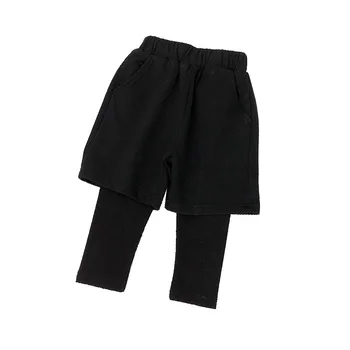 WLG Băieți Fals Doi Pantaloni Copii de Primavara Toamna Negru cu Dungi Pantaloni baietel Casual se Potrivesc Pantaloni pentru Copii Haine pentru 1-5 Ani