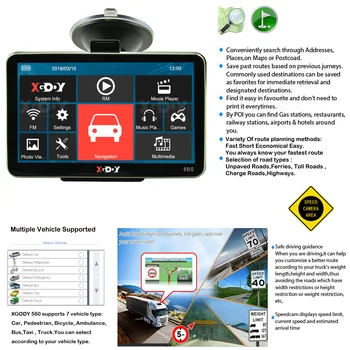 XGODY 5 Inch Navigatie GPS Auto Truck Navigator Bluetooth Rusia Navitel 128M+8GB FM SAT NAV 2020 Europa, America Hartă Gratuită