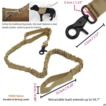 Nylon 1000D Militare Tactice de Poliție de Formare de Câine Lesa Elastica Gulere pentru animale de Companie