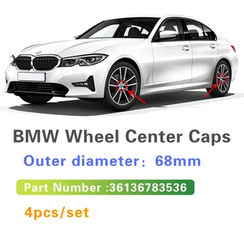 4X 68MM Roți Auto Center Cover Capac de Butuc Accesorii Pentru BMW X5 E70 E53 F10 F20 E92 E87 E46 E39 E30 G30 E34 E90 E60, E36 F30 E91 X3