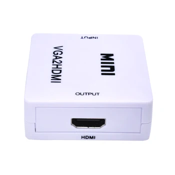 TISHRIC 1080P HD Video, Audio MINI VGA La HDMI compatibil HD Video HDTV Converter Box VGA2HDMI Convertor Adaptor Pentru PC, Laptop