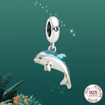 Argint 925 Marin delfin, balena shell farmecul Original se Potrivesc de argint Brățară Moda Bijuterii Pentru Femei de Vara cadou