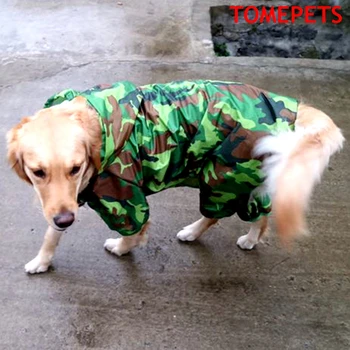 TOMEPETS camuflaj super-Câine mare pelerina de ploaie usoare impermeabil patru maneca poncho golden-retriever ploaie jacheta de ploaie