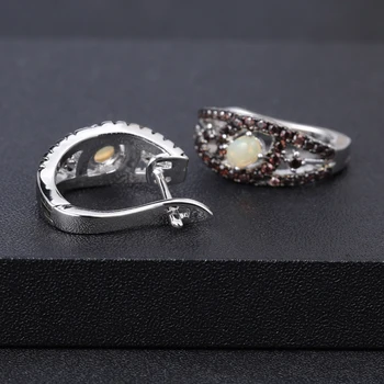 GEM de BALET Real Argint 925 Cercei Clip pentru Femei Bijuterii Fine Naturale Etiopia Opal Cercei pietre semipretioase