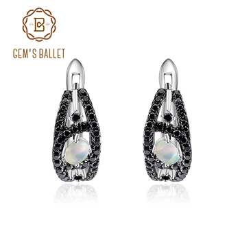 GEM de BALET Real Argint 925 Cercei Clip pentru Femei Bijuterii Fine Naturale Etiopia Opal Cercei pietre semipretioase