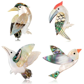 2020 Simplu Nou Drăguț Abalone Shell Brosa Papagal Pasăre Animal Brosa pentru Femei Fata Moda Bijuterii Corsaj Costum Accesorii