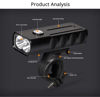 5200mAh Lanterna Led Pentru Bicicleta USB Reîncărcabilă Stop Kit Biciclete MTB de Lumină LED L2/T6 Far Bicicleta Lanterna Accesorii
