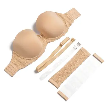 YBCG Push-Up pentru Femei Sutien Căptușit Halter Partea de Închidere Sexy Nud Sutiene fara Bretele Pentru Femei Underwire Moda Lenjerie de corp