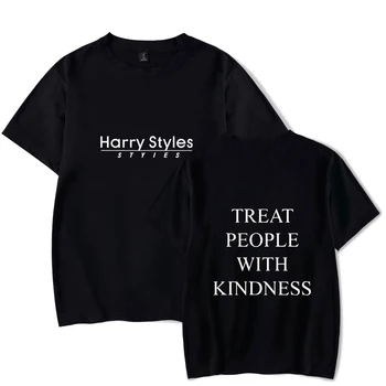 Harry Styles a Trata Oamenii Cu Bunătate Scrisoarea Imprimate T-shirt Femei Unisex Vara din Bumbac Tricou de Moda Tricou Casual, O-Neck Top