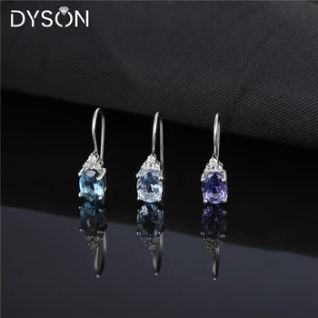 Dyson 925 Cercei Din Argint Nano Piatră Prețioasă Albastru Tanzanite Țopa Delicate Clip Cercei Pentru Femei Cadouri Clasice De Bijuterii Fine