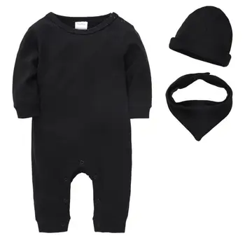 2020 Copil Nou-născut Salopetă Bavete Pălării Salopeta cu Maneca Lunga din Bumbac Pijama 0-18M pentru Baieti Onesies Una Bucată Fată Copilul