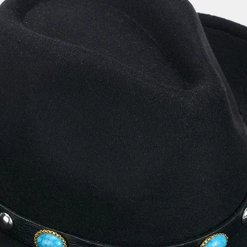 2019 Toamna Iarna Jazz Fedora palarie de soare Barbati Femei Pălării de Fetru Centura Trupa Vest Pălărie de Cowboy Negru Pălărie Trilby pentru Unisex Gorra