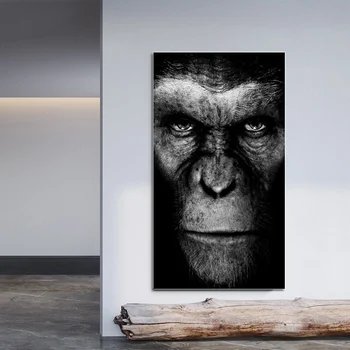 Arta de Perete moderne Negru Rece Gorilla Panza Picturi de Animale Postere si Printuri Poze de Perete Pentru Camera de zi Cuadros Decor Acasă