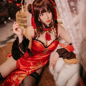 Noul Anime Data Un Live Tokisaki Kurumi Cosplay Costum de Anul Nou Cheongsam Carnaval Disfraces Costume de Halloween pentru Femei XS-XL