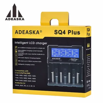 Original ADEASKA SQ4 PLUS Display LCD USB Rapid Incarcator Inteligent Pentru Li-ion/IMR/LiFePO4/Ni-MH 18650 Acumulator 26650 PK SC4
