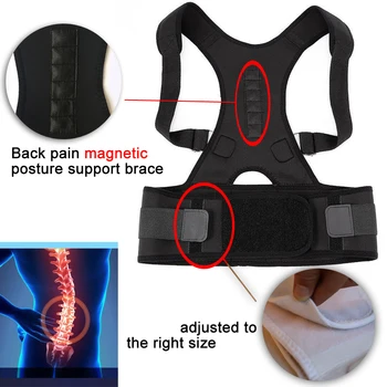Magnetic Suport Spate Curea De Talie Protector Partea Superioara A Spatelui Corector De Postura Neopren De Talie Suport Reglabil Pentru Adulți Corecție Centura