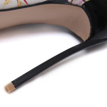 NIUFUNI Doamnelor Sexy Subliniat Toe Pompe 15cm Super Tocuri Înalte de Moda Floare de Imprimare Femei Pompe de Petrecere Pantofi Rochie Plus Dimensiune 42