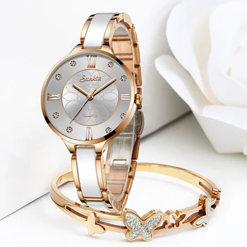 2021Luxury Brand de Top SUNKTA a Crescut de Aur Ceasuri Pentru Femei Cuarț Ceasuri de mana Doamnelor Moda Brățară Ceas Relogio Feminino