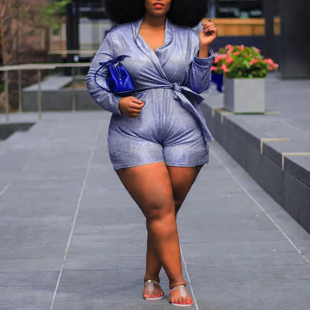 Dusty Frown steel Plus Dimensiune Salopete Pentru Femei Grase Africană De Vară 2020 V Adânc  Gât Albastru Topuri Cu Maneci Lungi Pantaloni Scurti Eșarfe Salopeta  Eleganta cumpara online ~ Îmbrăcăminte pentru femei - Crosulsnm.ro