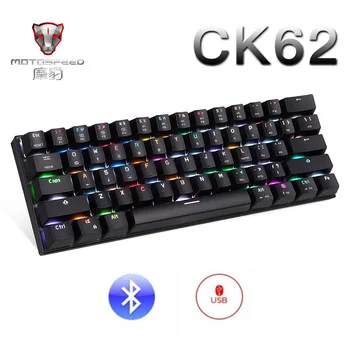 Motospeed CK62 Wireless Mecanice de Gaming, Tastaturi 61Keys RGB lumina de Fundal