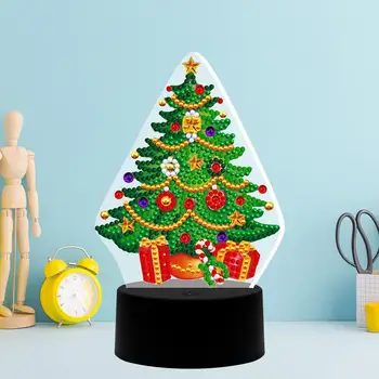 DIY Diamant Pictura 7 Culori LED Pad DIY Meșteșug Cruce cu Diamante Broderie Pom de Crăciun Lampa de Noapte cadou de Crăciun