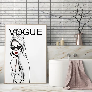 Linia de Moda Moderne Vogues Schiță Cifre Acasă Decor Tablouri Postere si Printuri Canvas Wall Art Arta Imagine Alb Negru