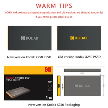 Kodak X250 Extern hard disk SSD 120GB SSD de 240 gb 512GB SSD Portabil hard disk Extern 1TB hdd pentru laptop cu USB 3.1 Type C