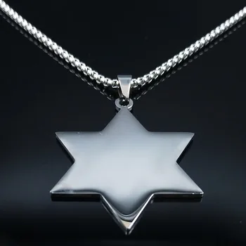 Ochi Hexagonal Stele din Oțel Inoxidabil Lanț Colier pentru Femei de Argint de Culoare Colier de Lanț de Bijuterii Cadou de Crăciun colgantes N3262S0