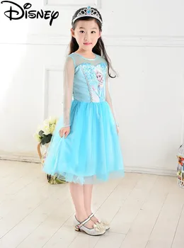 Disney Frozen rochie Elsa Anna Fete Printesa pentru Copii Fantasia Pânză Vestidos Sugari Copil de Vara Copilul flori de craciun